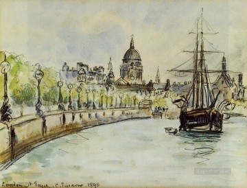 Catedral de San Pablo de Londres 1890 Camille Pissarro Pinturas al óleo
